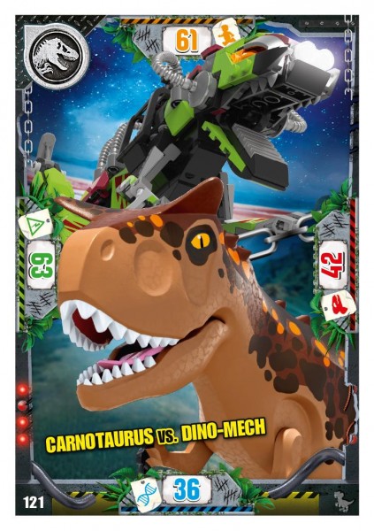 Nummer 121 I Carnotaurus vs. Dino-Mech I LEGO Jurassic World TCG 3