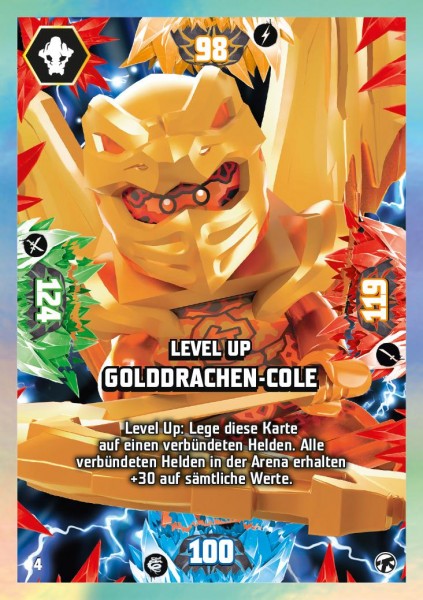 Nummer 004 I Level Up Golddrachen-Cole I LEGO Ninjago TCG 8 Next Level