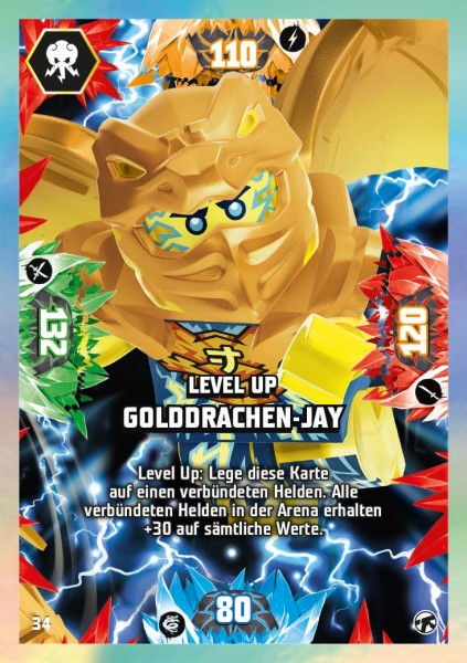Nummer 034 I Level Up Golddrachen-Jay I LEGO Ninjago TCG 8 Next Level