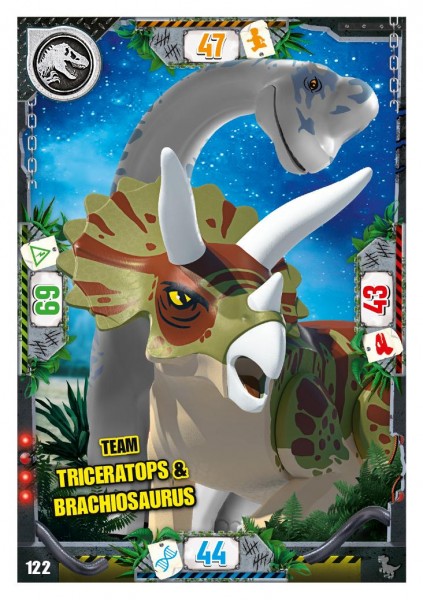 Nummer 122 I Team Triceratops & Brachiosaurus I LEGO Jurassic World TCG 3