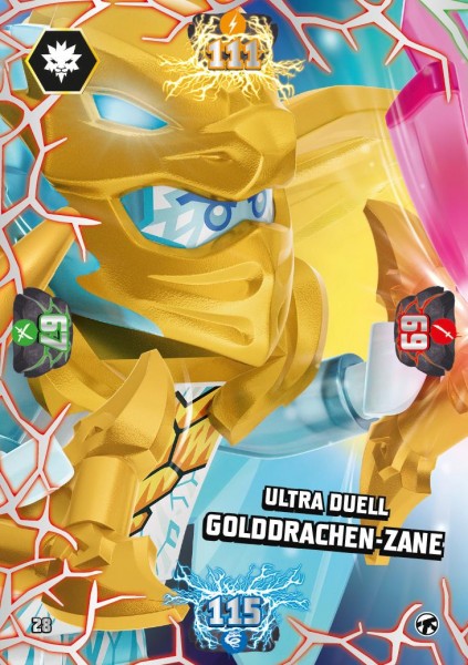 Nummer 028 I Ultra Duell Golddrachen-Zane I LEGO Ninjago TCG 8 Next Level