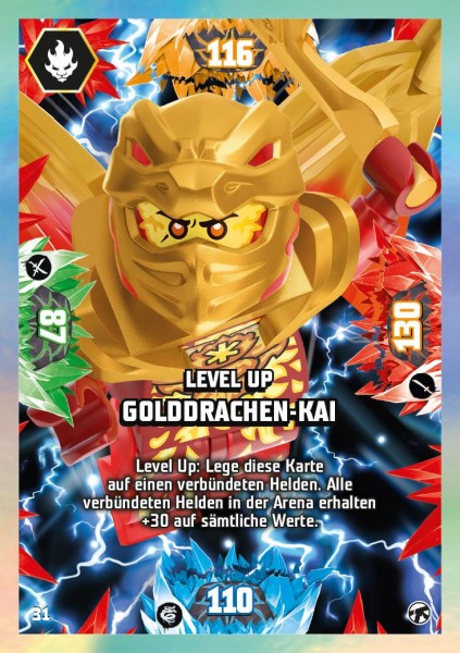 Nummer 031 I Level Up Golddrachen-Kai I LEGO Ninjago TCG 8 Next Level