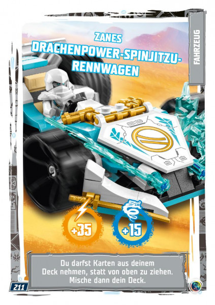 Nummer 211 I Zanes Drachenpower-Spinjitzu-Rennwagen I LEGO Ninjago TCG 9