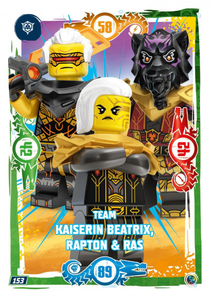 Nummer 153 I Team Kaiserin Beatrix, Rapton & Ras I LEGO Ninjago TCG 9