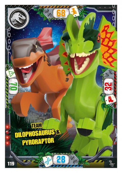 Nummer 119 I Team Dilophosaurus & Pyroraptor I LEGO Jurassic World TCG 3