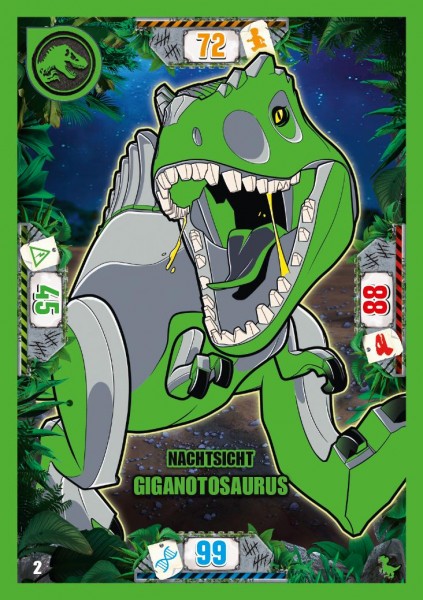 Nummer 002 I Nachtsicht Giganotosaurus I LEGO Jurassic World TCG 3