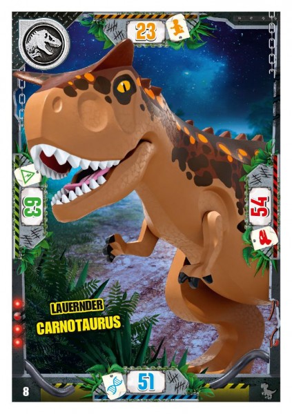 Nummer 008 I Lauernder Carnotaurus I LEGO Jurassic World TCG 3