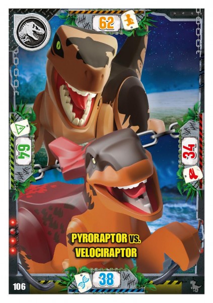 Nummer 106 I Pyroraptor vs. Velociraptor I LEGO Jurassic World TCG 3