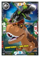 Nummer 121 I Carnotaurus vs. Dino-Mech I LEGO Jurassic World TCG 3 Nummer 121 I Carnotaurus vs. Dino-Mech I LEGO Jurassic World TCG 3