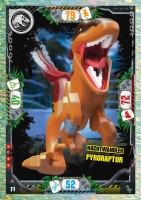 Nummer 071 I Nachtwandler Pyroraptor I LEGO Jurassic World TCG 3 Nummer 071 I Nachtwandler Pyroraptor I LEGO Jurassic World TCG 3