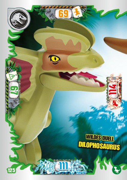 Nummer 125 I Wildes Duell Dilophosaurus I LEGO Jurassic World TCG 3