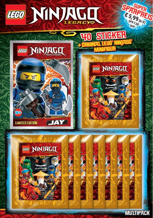 Blue Ocean Lego Ninjago Legacy Sticker 2020 zusätzlich 1 x Fruchtmix Sticker-und-co Bonbon 20 Stickertüten