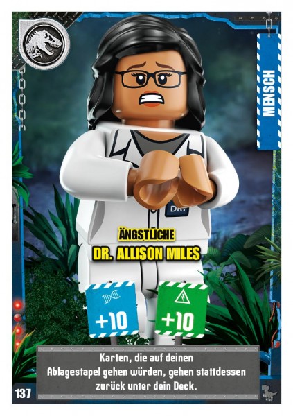 Nummer 137 I Ängstliche Dr. Allison Miles I LEGO Jurassic World TCG 3