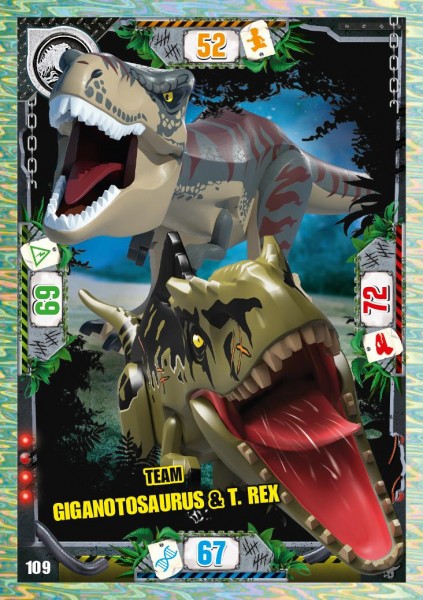 Nummer 109 I Team Giganotosaurus & T. Rex I LEGO Jurassic World TCG 3