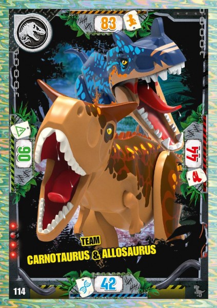 Nummer 114 I Team Carnotaurus & Allosaurus I LEGO Jurassic World TCG 3