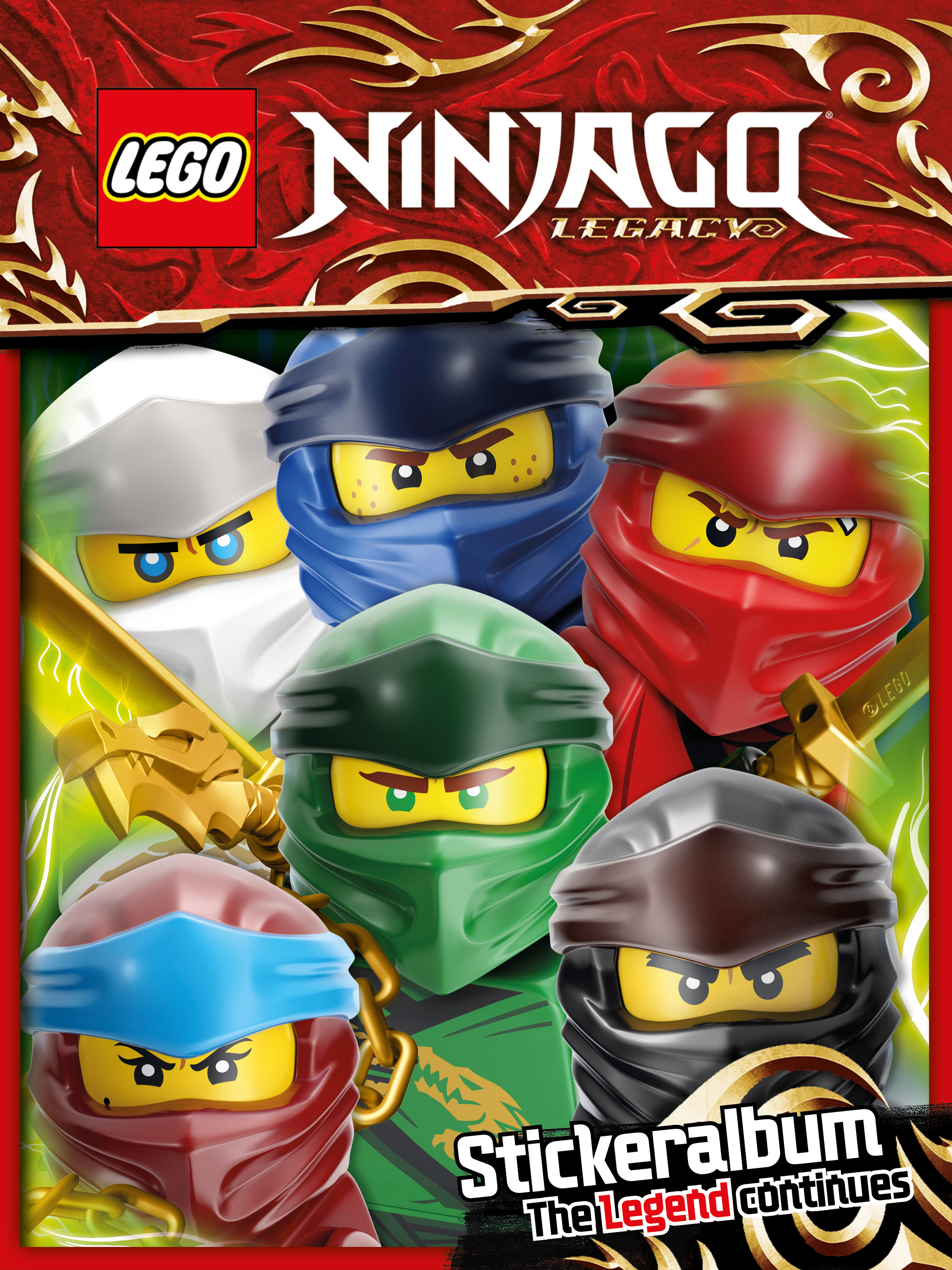 alle 289 Sticker Sammelalbum komplett Set Lego Ninjago Legacy Sticker 