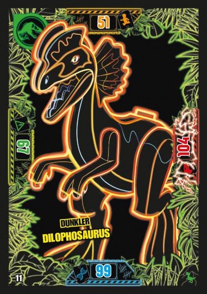Nummer 011 I Dunkler Dilophosaurus I LEGO Jurassic World TCG 3