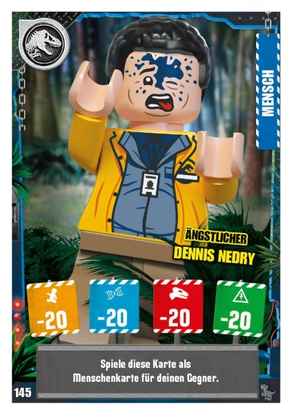Nummer 145 I Ängstlicher Dennis Nedry I LEGO Jurassic World TCG 3