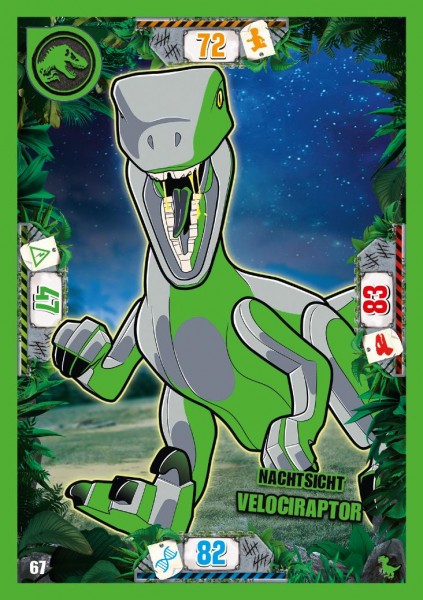 Nummer 067 I Nachtsicht Velociraptor I LEGO Jurassic World TCG 3