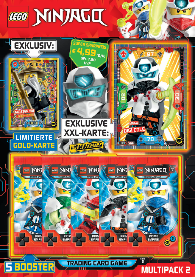 LEGO Ninjago Serie 5 NEXT LEVEL TCG Duell Box inkl 2 Limitierte Karten 