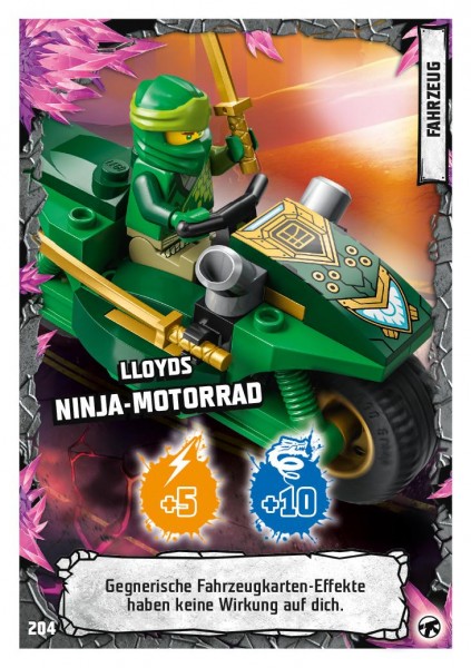 Nummer 204 I Lloyds Ninja-Motorrad I LEGO Ninjago TCG 8 Next Level
