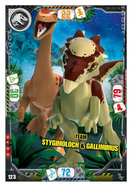 Nummer 123 I Team Stygimoloch & Gallimimus I LEGO Jurassic World TCG 3