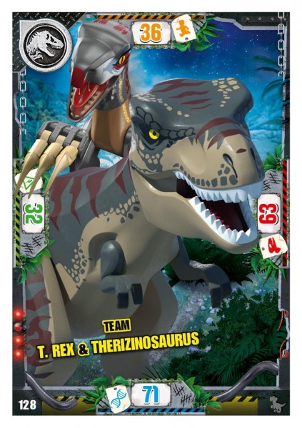 Nummer 128 I Team T. Rex & Therizinosaurus I LEGO Jurassic World TCG 3
