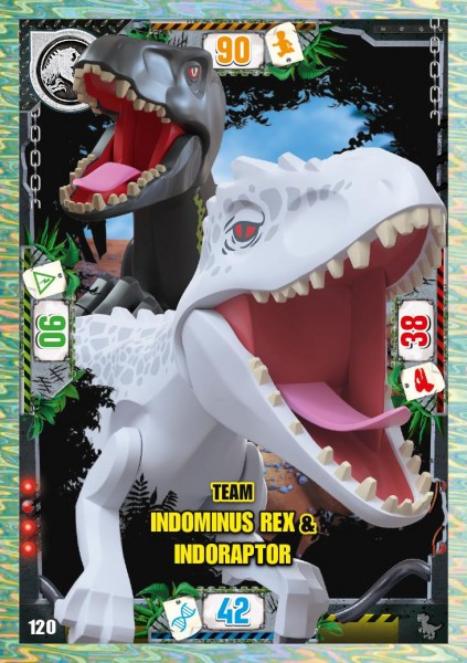 Nummer 120 I Team Indominus rex & Indoraptor I LEGO Jurassic World TCG 3